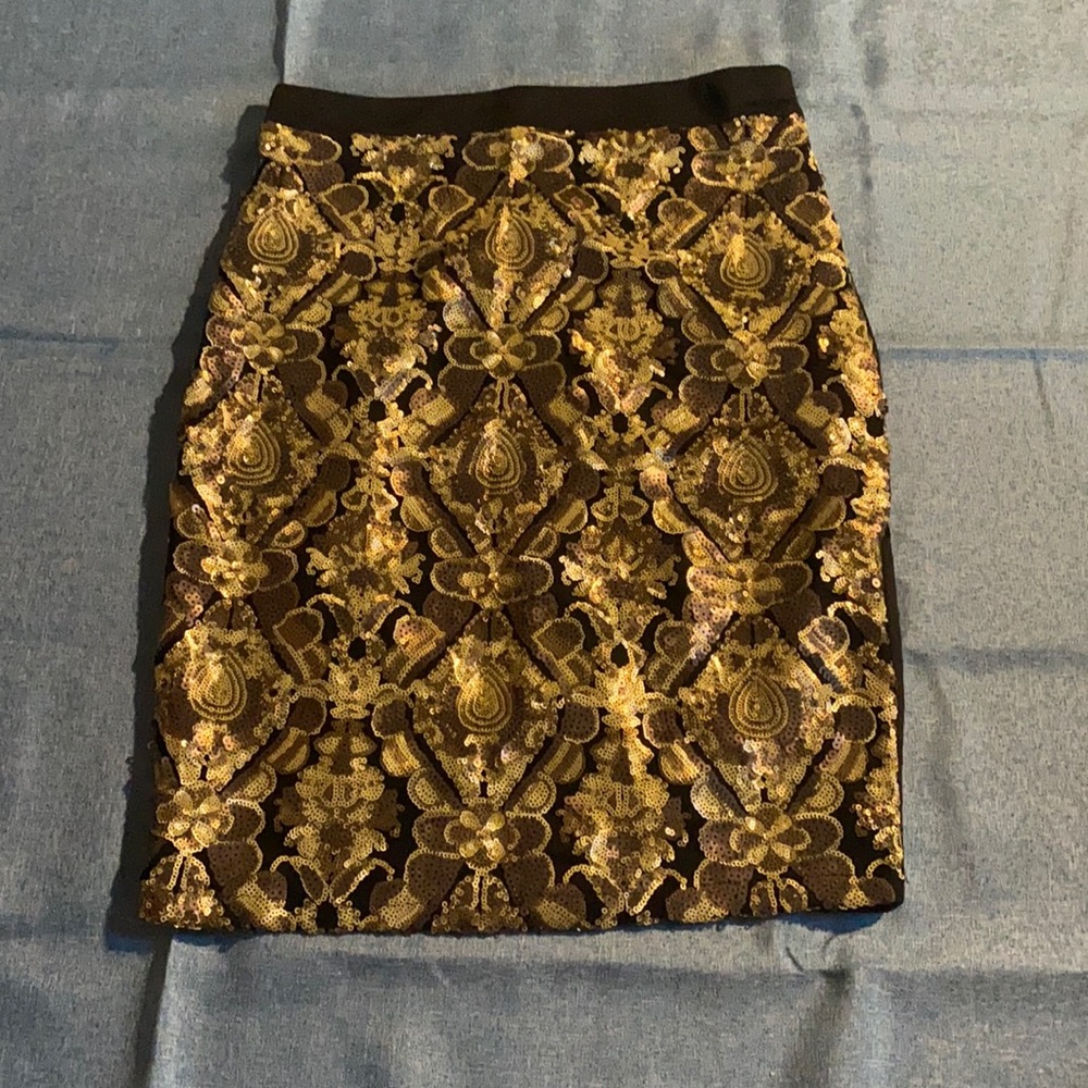Gold sequin skirt small